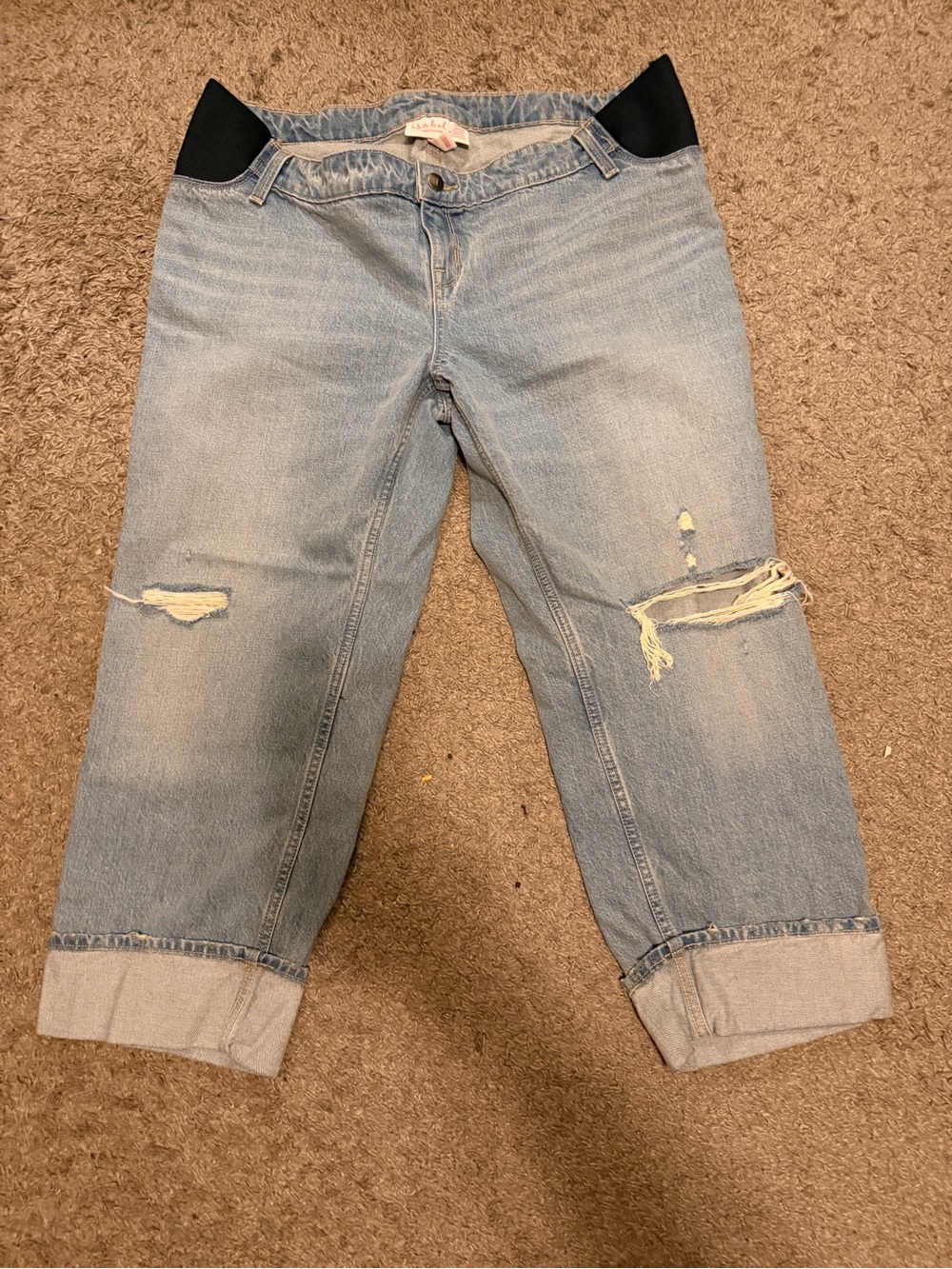 Maternity light Wash Distressed Women’s Jeans